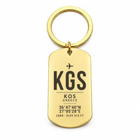 Thumbnail for Kos Island International Airport KGS - Key Chain - Original Design - Gold