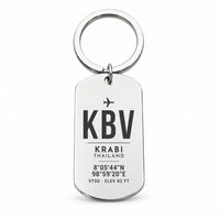 Thumbnail for Krabi International Airport KBV - Key Chain - Original Design - Silver