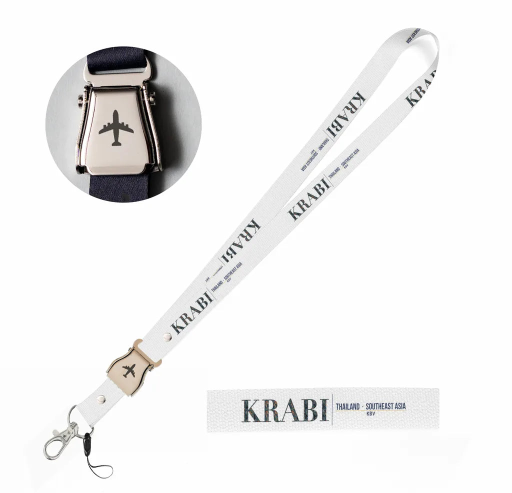 Krabi City Series seat belt lanyard - white