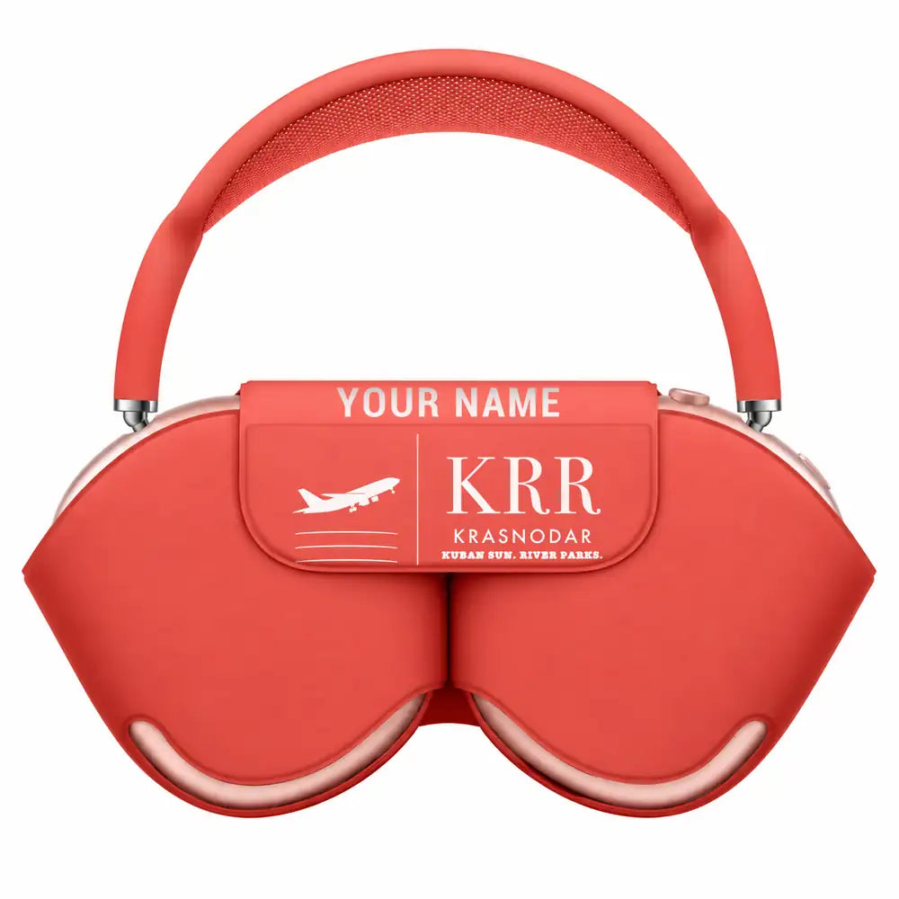 Krasnodar Pashkovsky International Airport (KRR) AirPods Max Cases - Red + Name