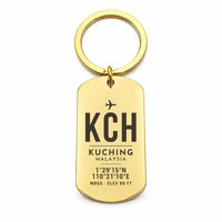 Thumbnail for Kuching International Airport KCH - Key Chain - Original Design - Gold