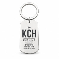 Thumbnail for Kuching International Airport KCH - Key Chain - Original Design - Silver