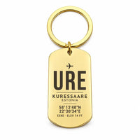 Thumbnail for Kuressaare Airport URE - Key Chain - Original Design - Gold