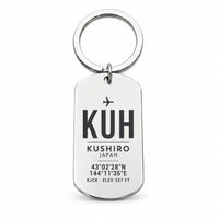 Thumbnail for Kushiro Airport KUH - Key Chain - Original Design - Silver