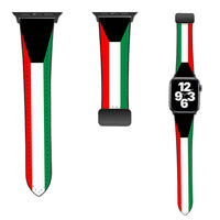 Thumbnail for Kuwait Flag Designed Leather Apple Watch Straps
