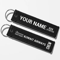 Thumbnail for Kuwait Airways Airlines Crew & Staff Tag Key Chains - Black - Crew + Name