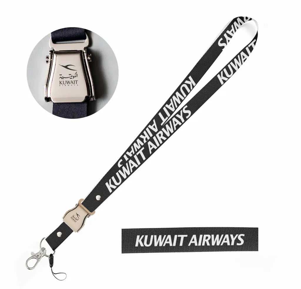 Kuwait Airways Airlines seat belt lanyard - black