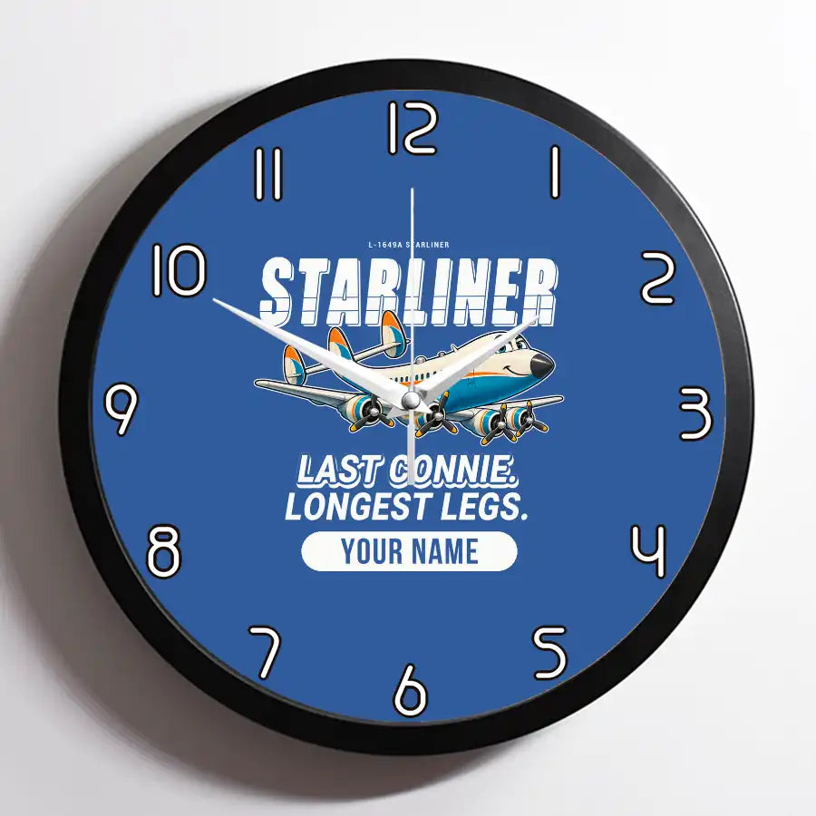 L-1649A Starliner - Cartoon + Name - Framed - Blue