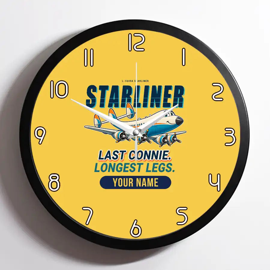 L-1649A Starliner - Cartoon + Name - Framed - Yellow
