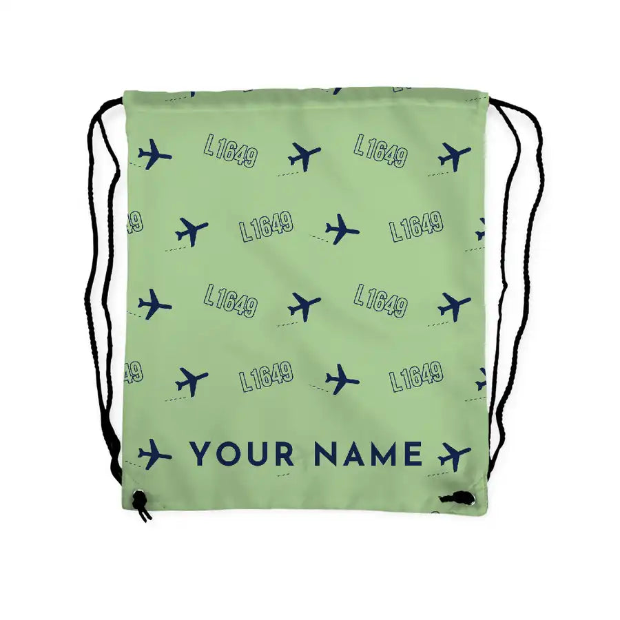L-1649A Starliner - Drawstring Bag - 3D Pattern + Name - Light Green