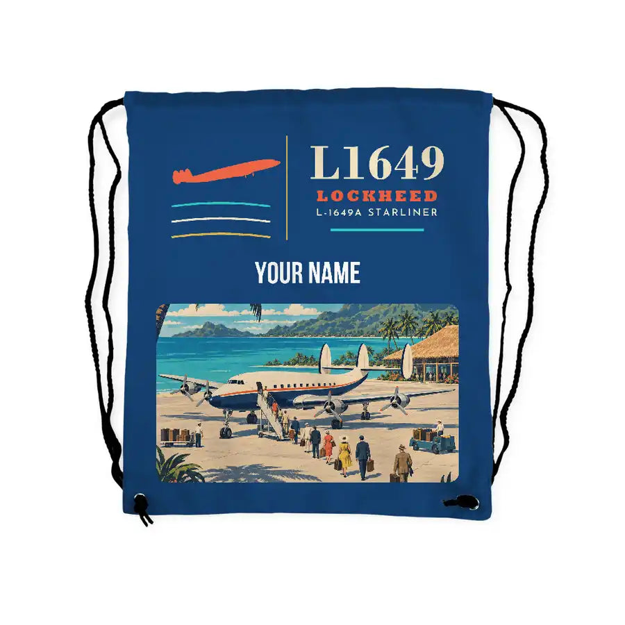 L-1649A Starliner - Drawstring Bag - Classic + Name - Blue