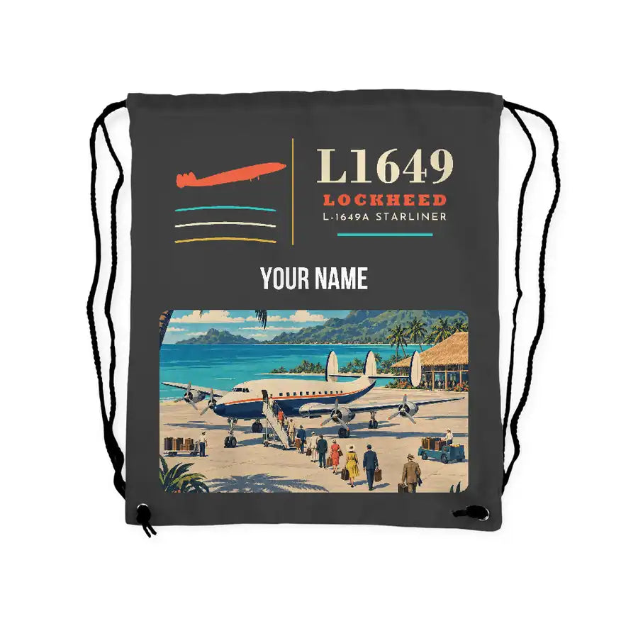 L-1649A Starliner - Drawstring Bag - Classic + Name - Gray
