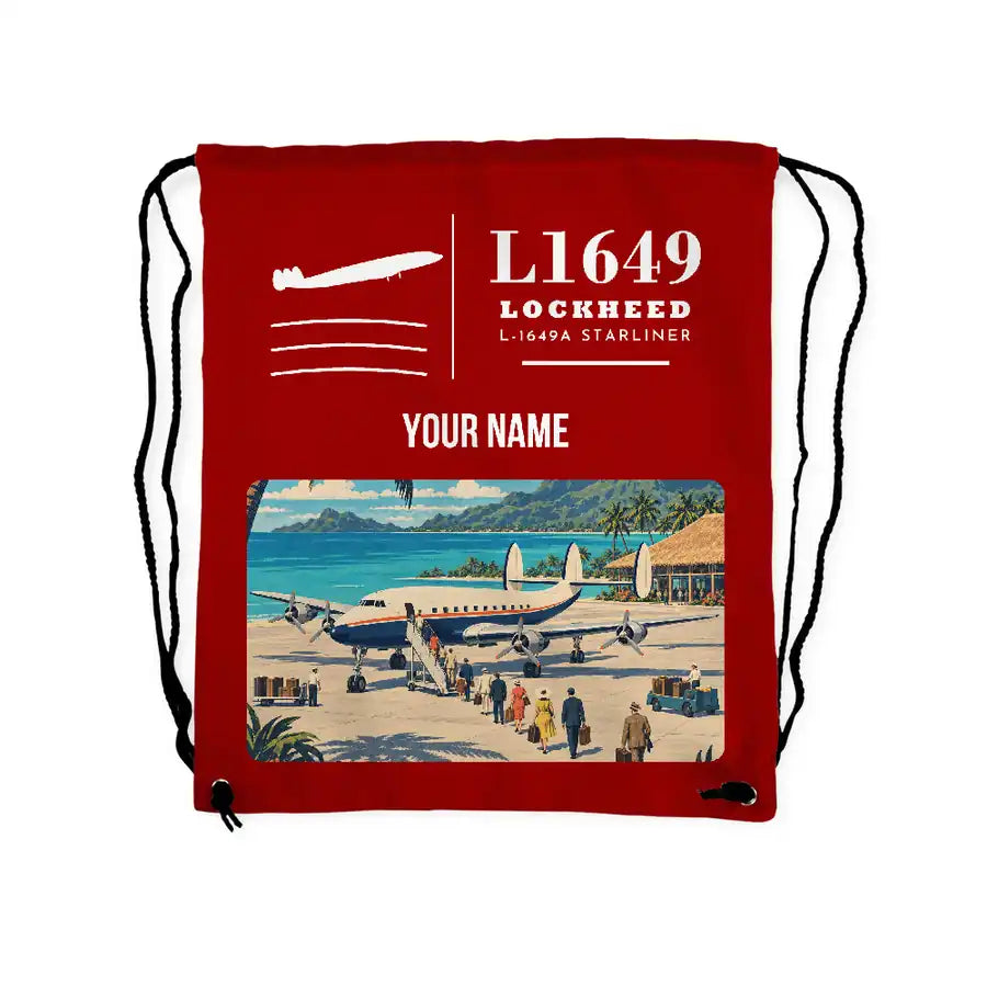 L-1649A Starliner - Drawstring Bag - Classic + Name - Red