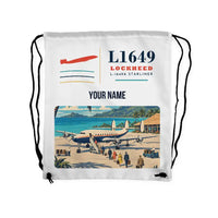 Thumbnail for L-1649A Starliner - Drawstring Bag - Classic + Name - White