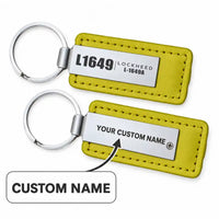 Thumbnail for L-1649A Starliner - Leather Key Chain - Faux Leather - Tag - Yellow + Name