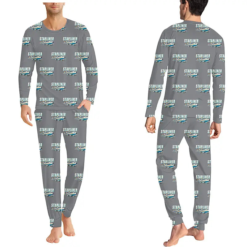 L-1649A Starliner - Men Pajamas - Cartoon Pattern - Gray