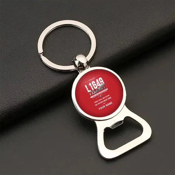 L-1649A Starliner - Original + Name - Bottle Opener Key Chain - Red