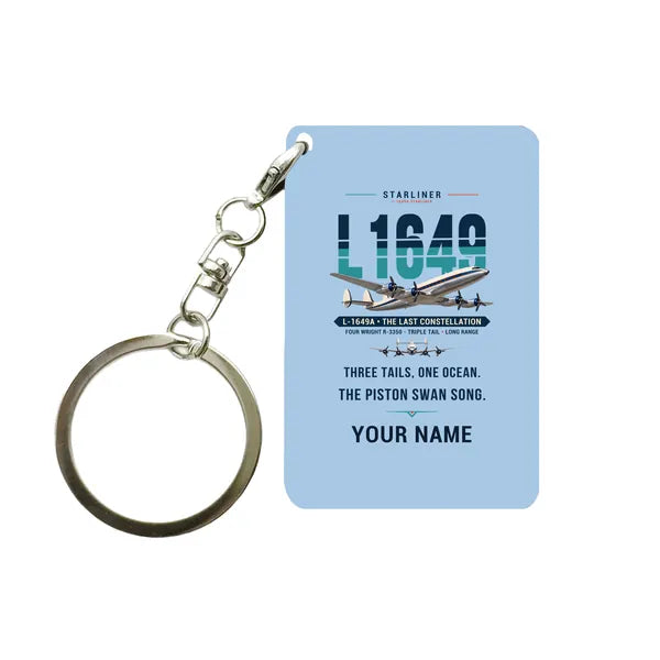 L-1649A Starliner - Original + Name - Key Chain - Light Blue