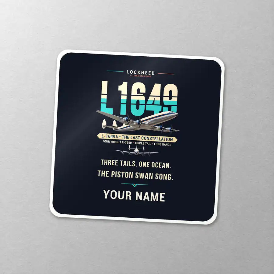 L-1649A Starliner - Original + Name - Square Sticker - Close-up