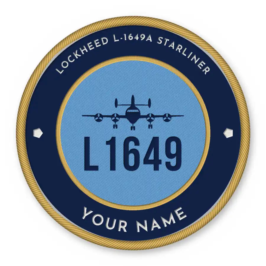 L-1649A Starliner Patches - Circle + Name - Navy Sky