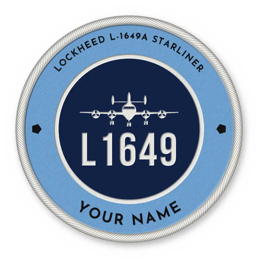 L-1649A Starliner Patches - Circle + Name - Sky Navy