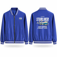 Thumbnail for L-1649A Starliner Stylish Jackets - Baseball Collar - Cartoon - Royal Blue