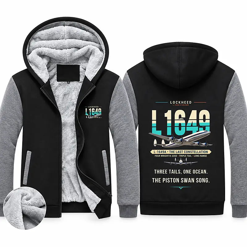 L-1649A Starliner Zipped Sweatshirts - Original - Black & Gray