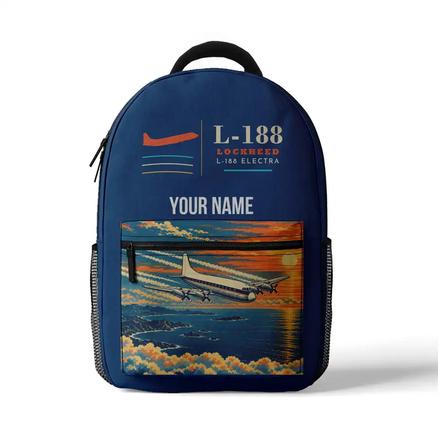 L-188 Electra - 3D Backpack - Blue + Name