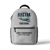 Thumbnail for L-188 Electra - 3D Backpack - Cartoon + Name - White