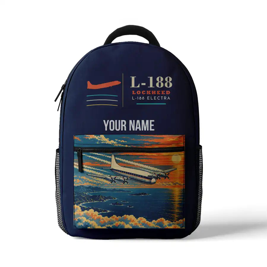 L-188 Electra - 3D Backpack - Dark Blue + Name
