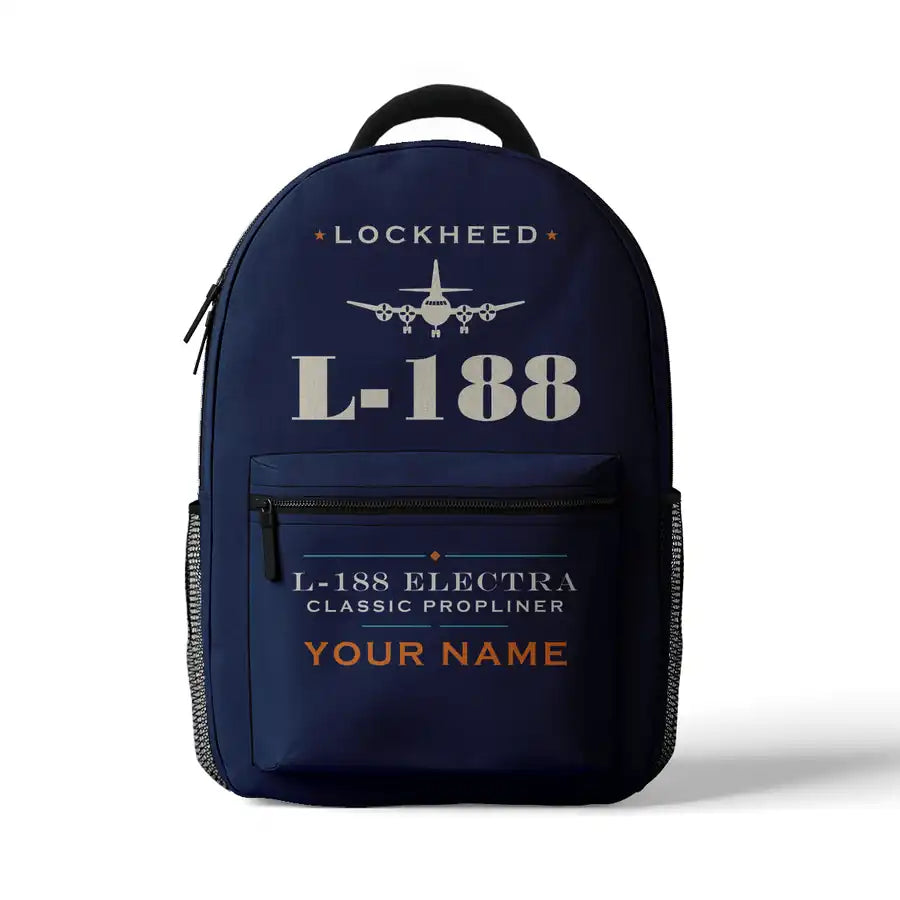 L-188 Electra - 3D Backpack - Heritage + Name - Dark Blue