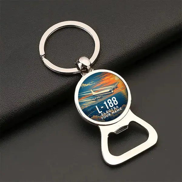 L-188 Electra - 3D + Name - Bottle Opener Key Chain - Full Print