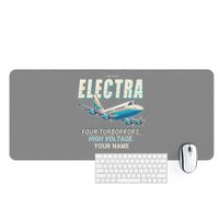 Thumbnail for L-188 Electra - Cartoon + Name - Desk Mat - Gray