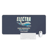 Thumbnail for L-188 Electra - Cartoon + Name - Desk Mat - Navy Blue