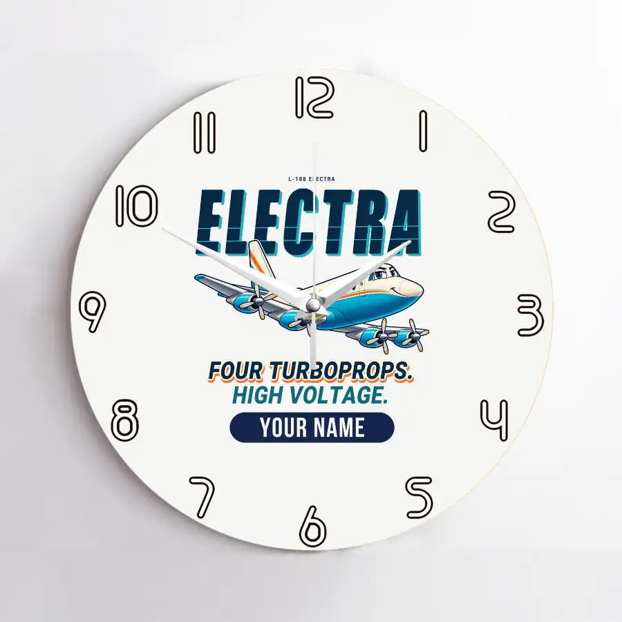 L-188 Electra - Cartoon + Name - No Frame - White