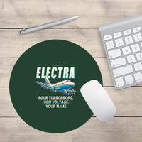Thumbnail for L-188 Electra - Cartoon + Name - Round Mouse Pad - Dark Green