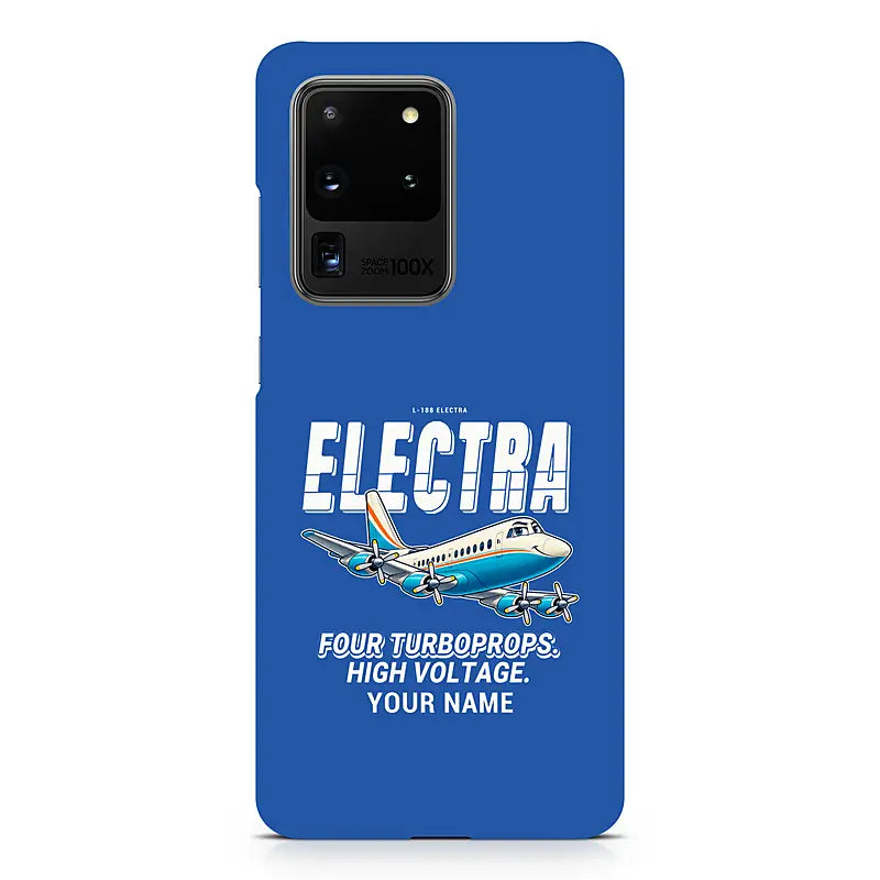L-188 Electra - Cartoon + Name - Samsung Case - Blue