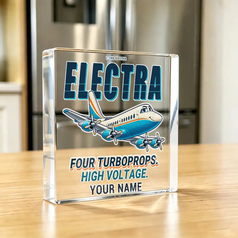 L-188 Electra - Crystal Ornament - Cartoon + Name - Kitchen