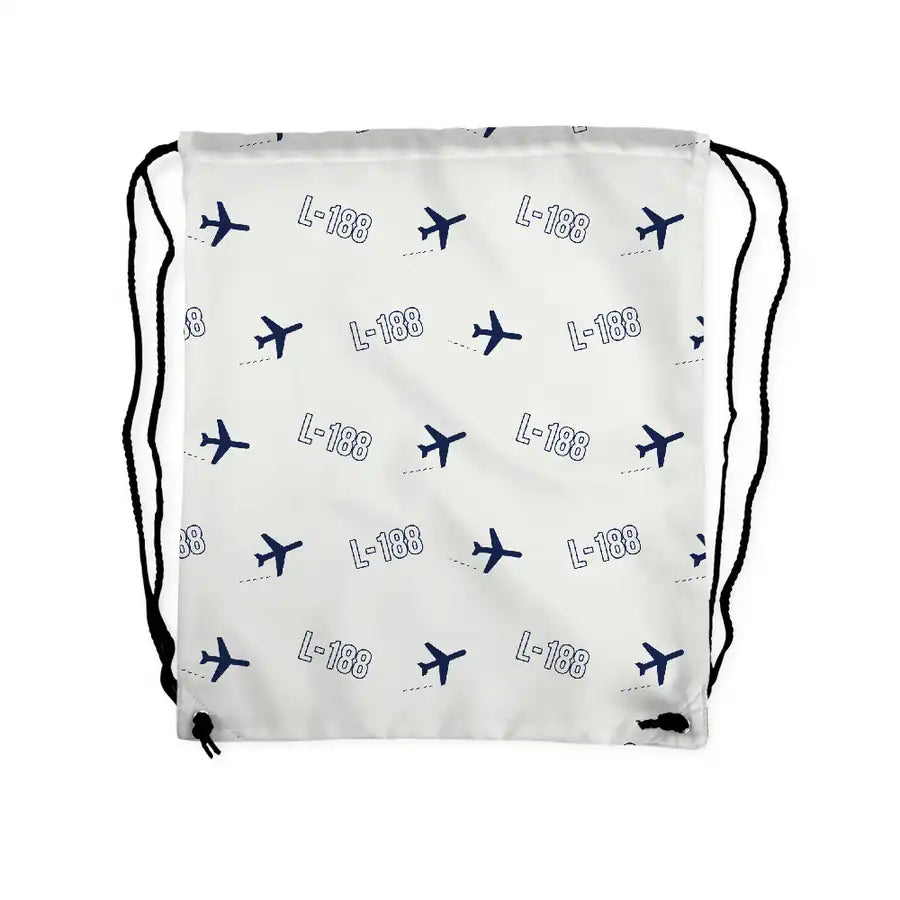 L-188 Electra - Drawstring Bag - 3D Pattern - White
