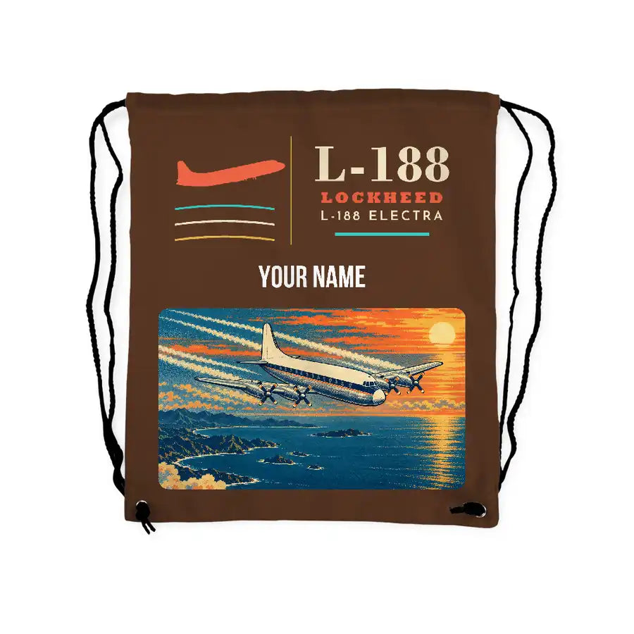 L-188 Electra - Drawstring Bag - Classic + Name - Brown