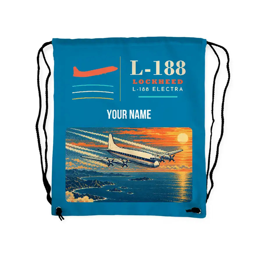L-188 Electra - Drawstring Bag - Classic + Name - Light Blue