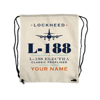 Thumbnail for L-188 Electra - Drawstring Bag - Heritage + Name - Beige