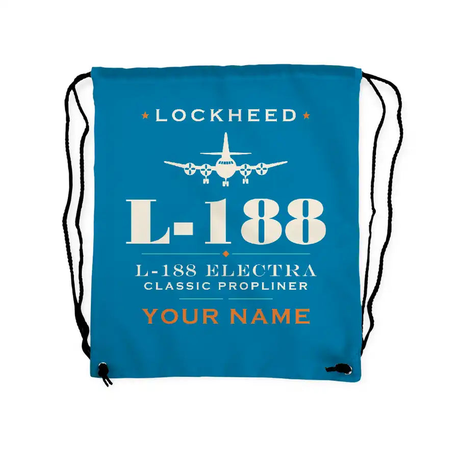 L-188 Electra - Drawstring Bag - Heritage + Name - Light Blue