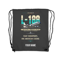 Thumbnail for L-188 Electra - Drawstring Bag - Original + Name - Gray
