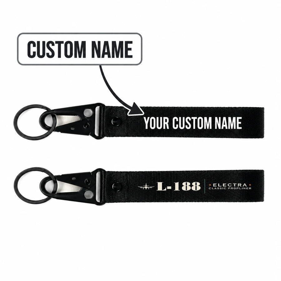 L-188 Electra Hawk-Shaped Key Chains - Black - Heritage - Personalized