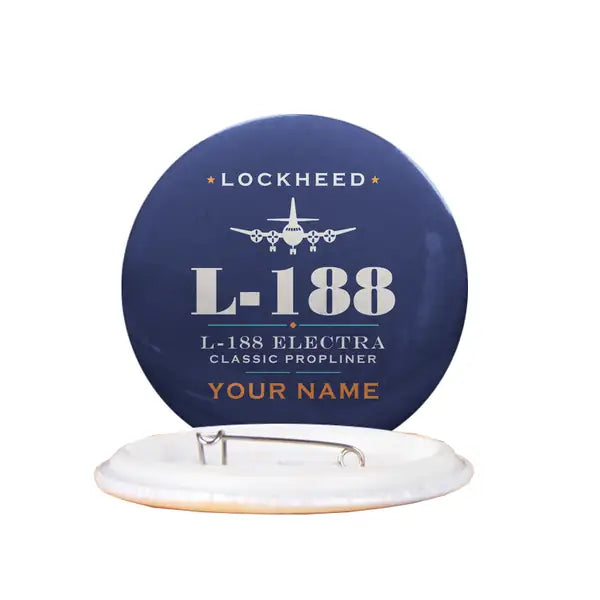 L-188 Electra - Heritage + Name - Pin - Navy Blue