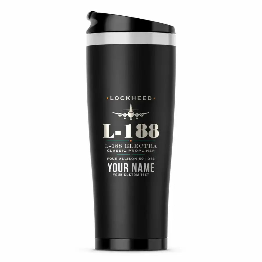L-188 Electra - Heritage + Name - Stainless Steel (No Holder) - Black