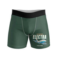 Thumbnail for L-188 Electra - Men Boxers - Cartoon + Name - Dark Green
