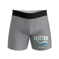 Thumbnail for L-188 Electra - Men Boxers - Cartoon + Name - Gray