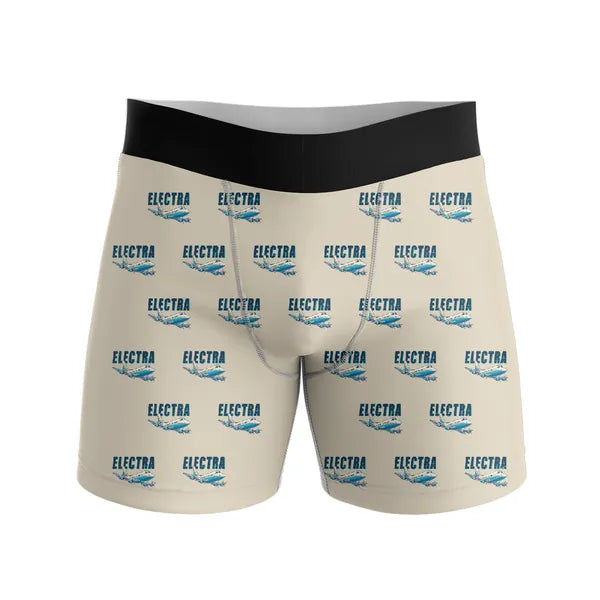 L-188 Electra - Men Boxers - Cartoon Pattern - Beige